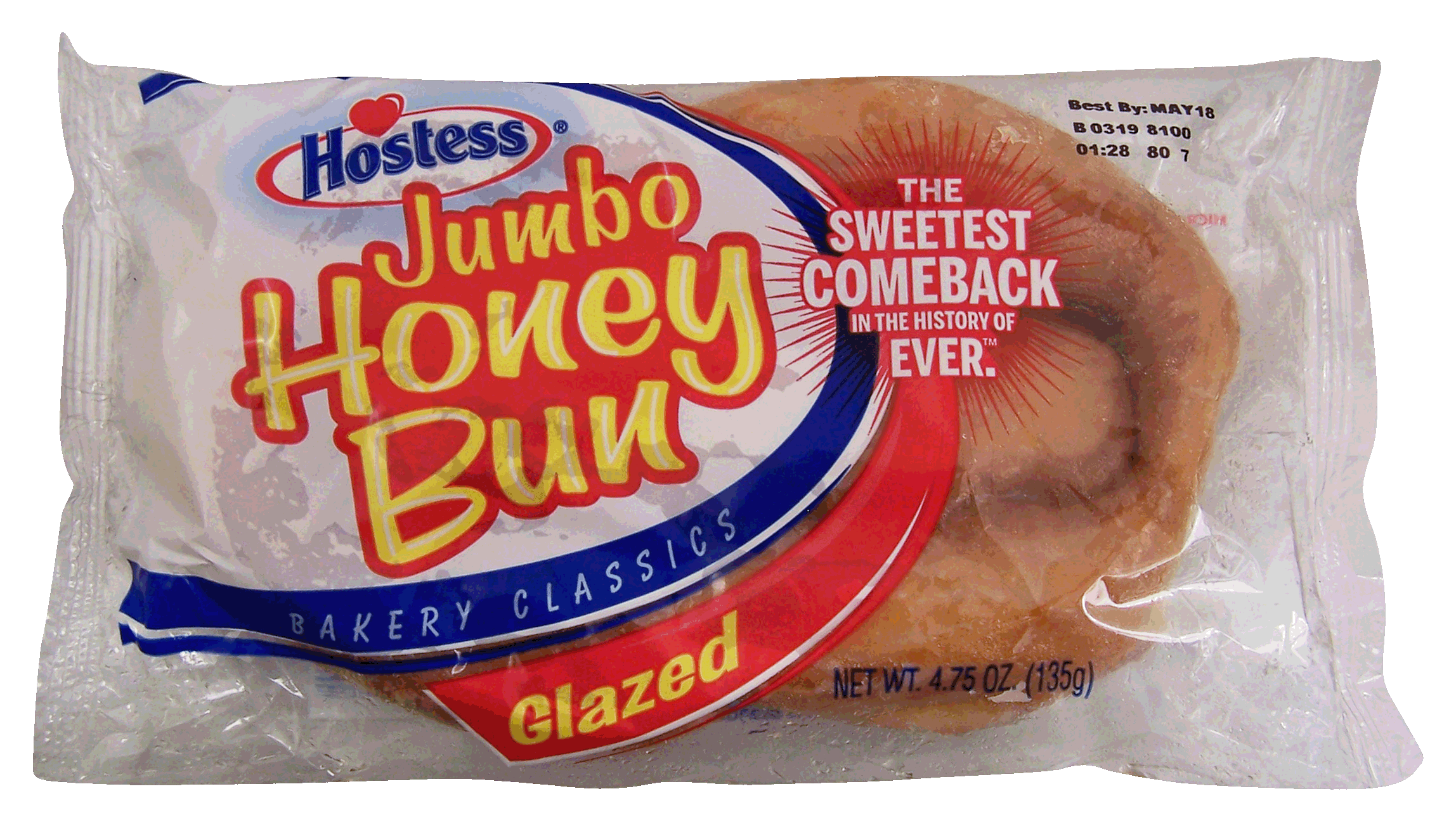 Hostess  jumbo honey bun, glazed Full-Size Picture